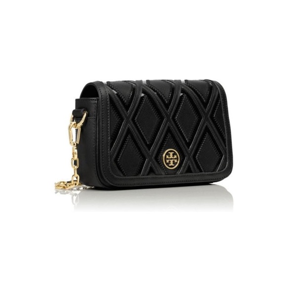 Tory Burch Robinson Patchwork Chain Mini Bag in Black